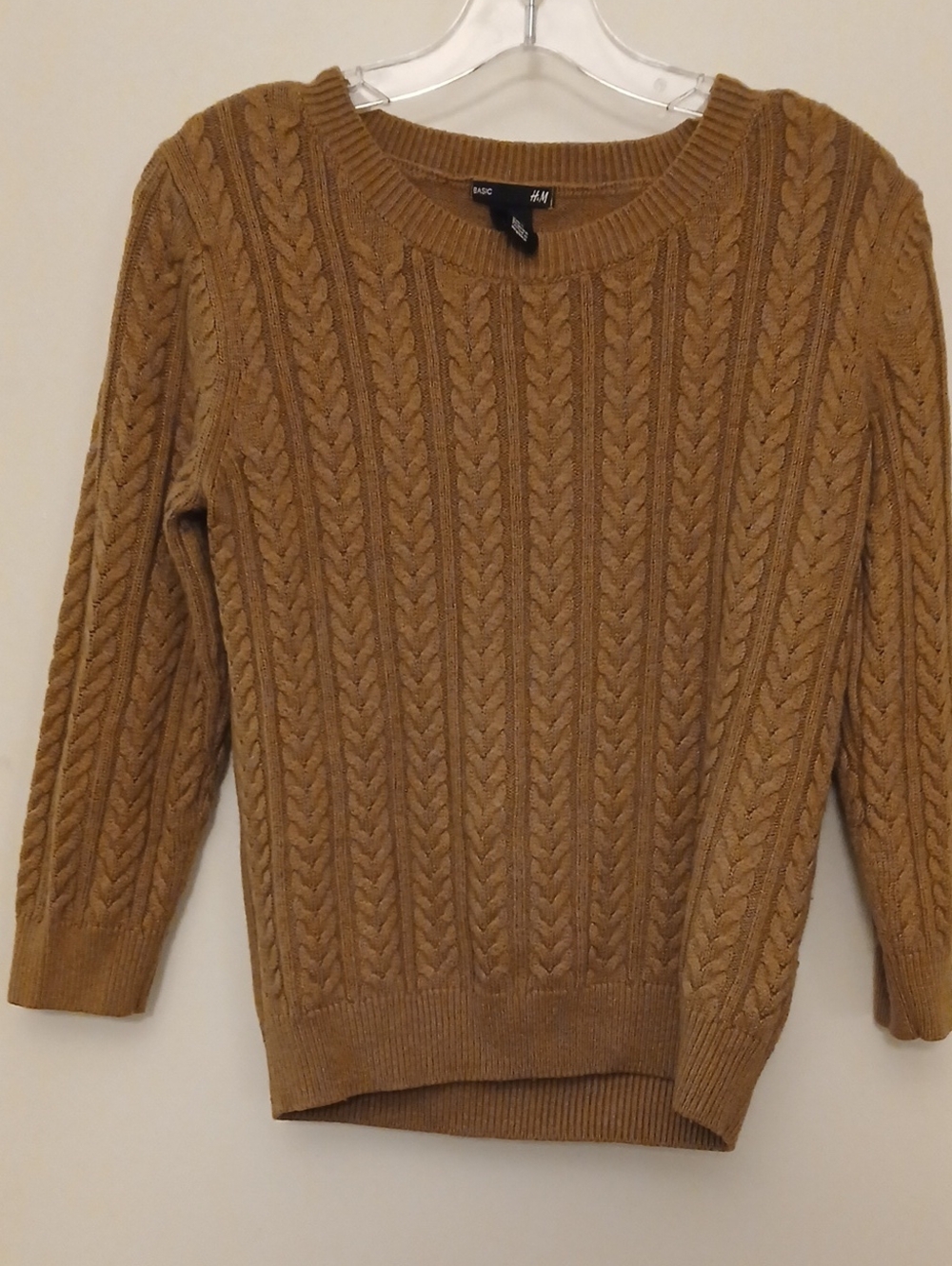 H&M Cable Knit Sweater in Camel Brown